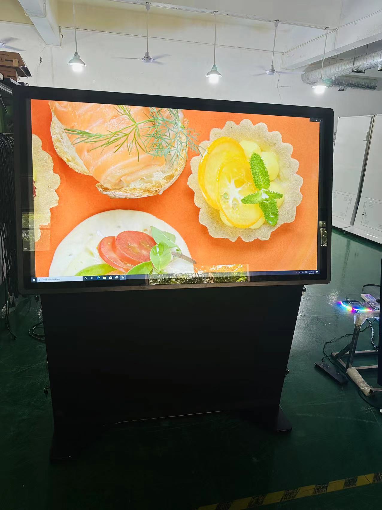بلٹ ان i7 کمپیوٹر کے ساتھ 55 انچ اسٹینڈ ٹچ اسکرین کیوسک lcd Pcap مانیٹر